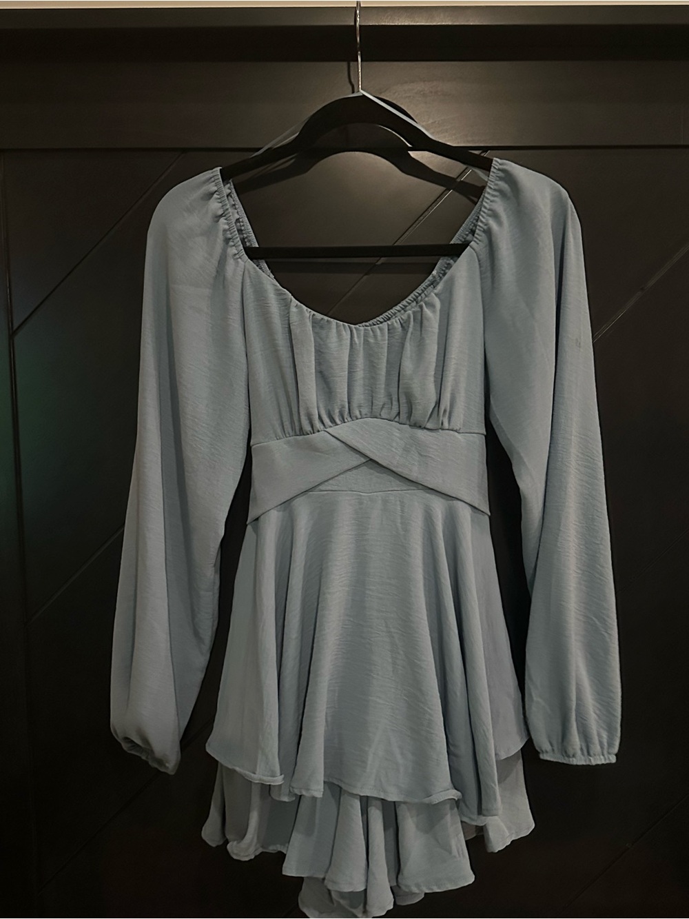 Altar’d State Blue Ling Sleeve Romper Size Small